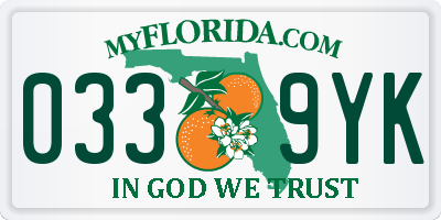 FL license plate 0339YK