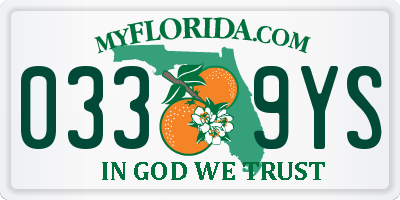 FL license plate 0339YS