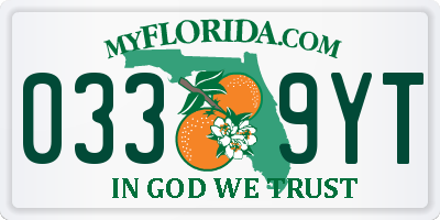 FL license plate 0339YT