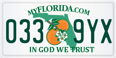FL license plate 0339YX
