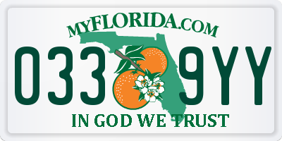FL license plate 0339YY