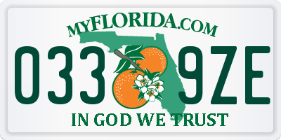 FL license plate 0339ZE