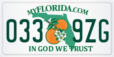 FL license plate 0339ZG