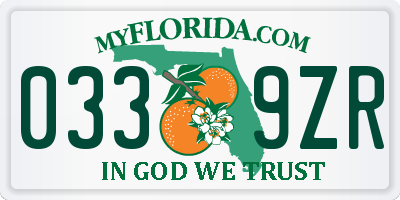 FL license plate 0339ZR