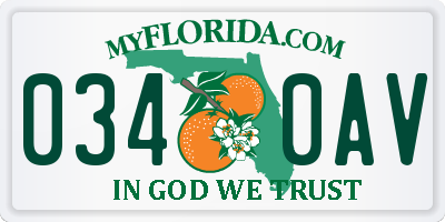 FL license plate 0340AV