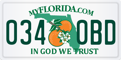 FL license plate 0340BD