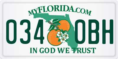 FL license plate 0340BH