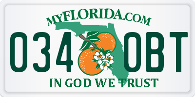 FL license plate 0340BT