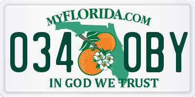 FL license plate 0340BY