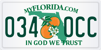 FL license plate 0340CC