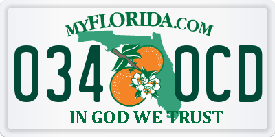 FL license plate 0340CD