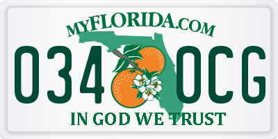 FL license plate 0340CG