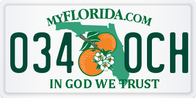 FL license plate 0340CH