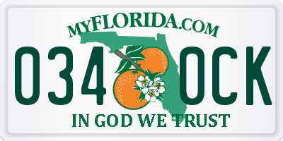 FL license plate 0340CK
