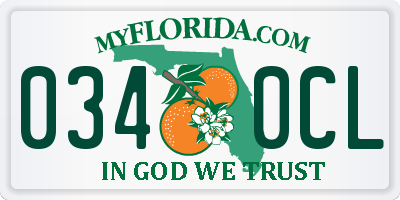 FL license plate 0340CL