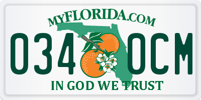 FL license plate 0340CM