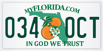 FL license plate 0340CT