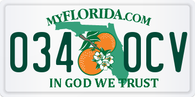 FL license plate 0340CV