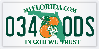FL license plate 0340DS
