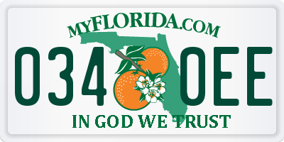 FL license plate 0340EE