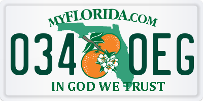 FL license plate 0340EG