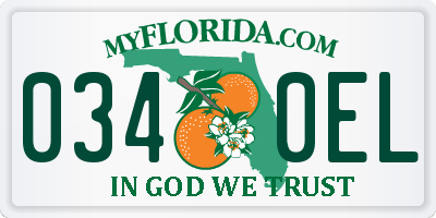 FL license plate 0340EL