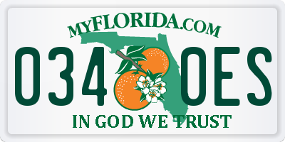 FL license plate 0340ES