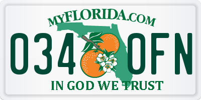 FL license plate 0340FN