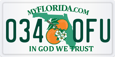 FL license plate 0340FU