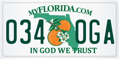 FL license plate 0340GA