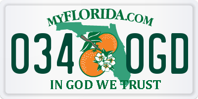 FL license plate 0340GD