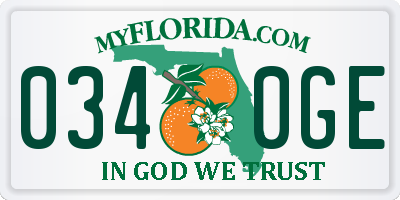 FL license plate 0340GE