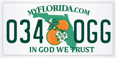 FL license plate 0340GG