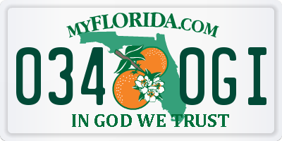 FL license plate 0340GI