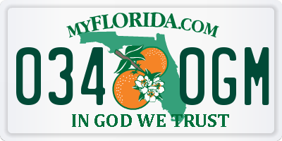 FL license plate 0340GM