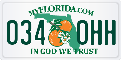 FL license plate 0340HH