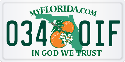 FL license plate 0340IF