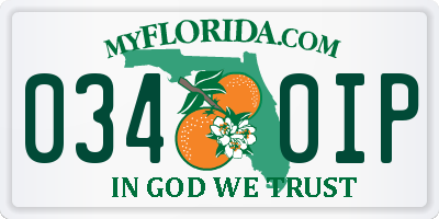 FL license plate 0340IP