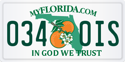 FL license plate 0340IS