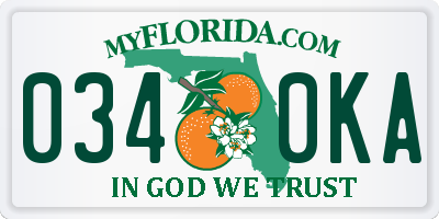 FL license plate 0340KA
