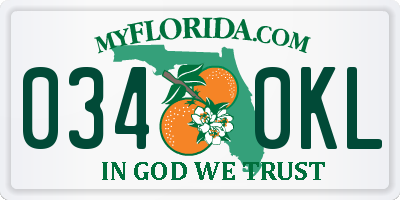 FL license plate 0340KL