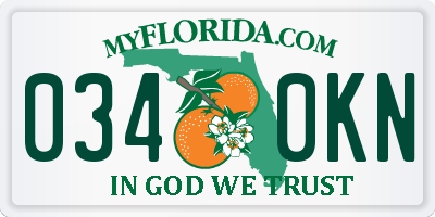 FL license plate 0340KN