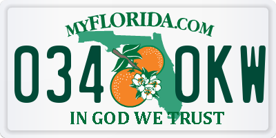 FL license plate 0340KW