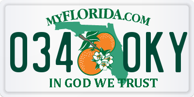 FL license plate 0340KY