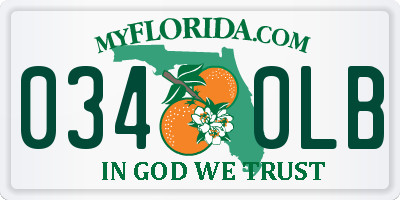 FL license plate 0340LB