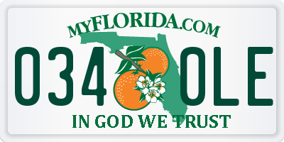 FL license plate 0340LE