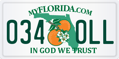 FL license plate 0340LL