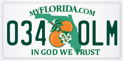 FL license plate 0340LM