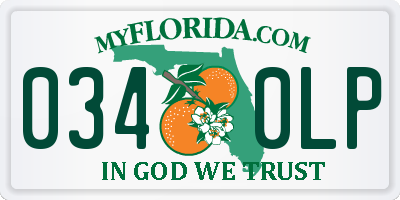 FL license plate 0340LP