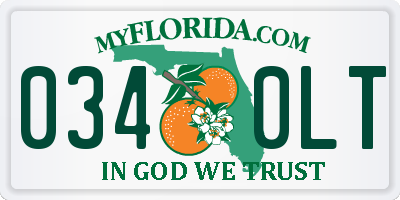 FL license plate 0340LT